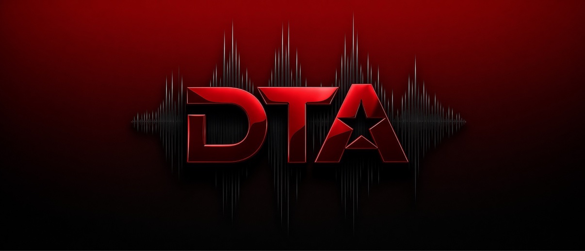 DTA logo over a pulsing audio waveform